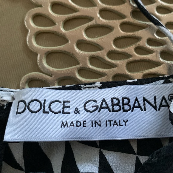 Dolce & Gabbana Made in Italy, silk and lace geometric print camisole top - Picture 2 of 3